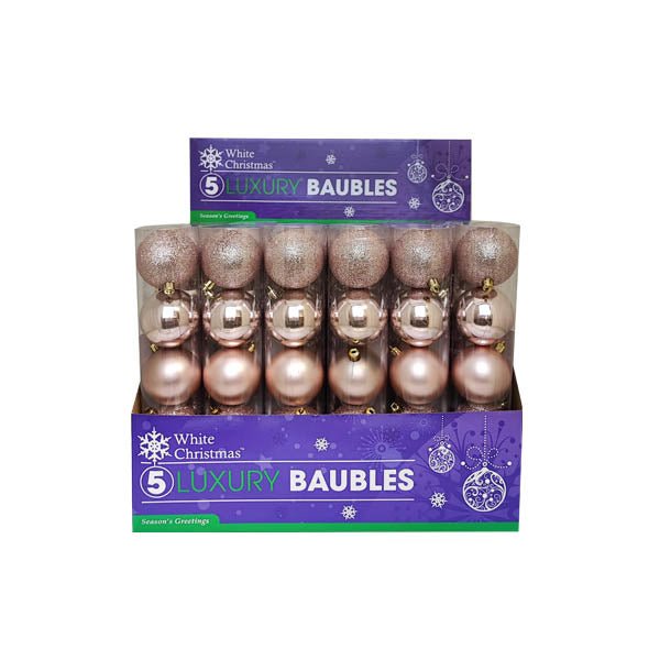 Luxury Baubles Gold 5 Pk - EuroGiant