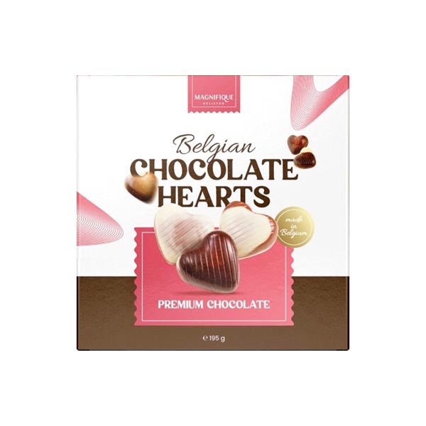 Magnifique Belgian Chocolate Hearts 195g - EuroGiant
