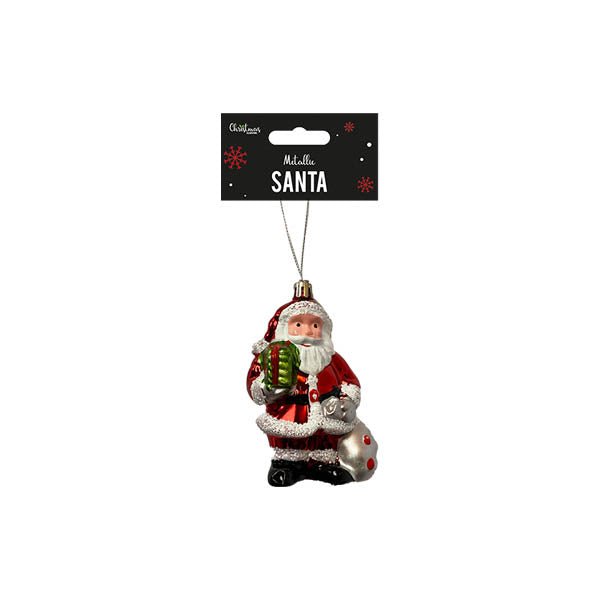 Metallic Santa Decoration 10.5cm - EuroGiant