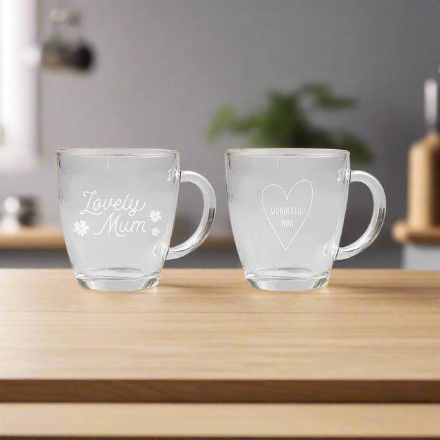 Mothers Day Printed Glass Coffee Cup 350 - EuroGiant