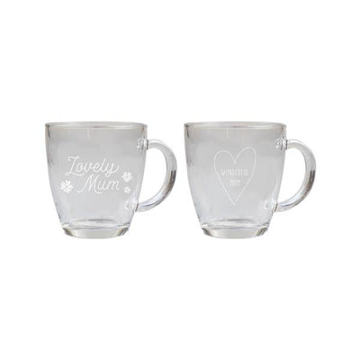 Mothers Day Printed Glass Coffee Cup 350 - EuroGiant