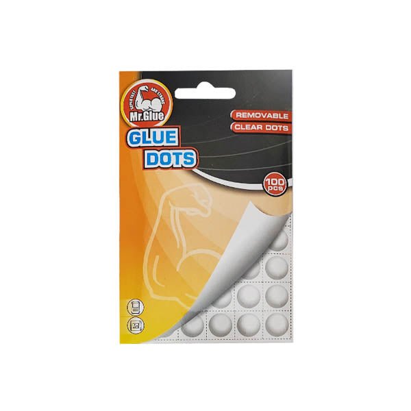 Mr Glue Removable Glue Dots Clear 100 Pc - EuroGiant