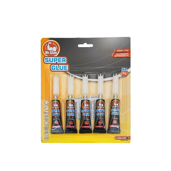 Mr Glue Super Glue 3g 5 Pack - EuroGiant