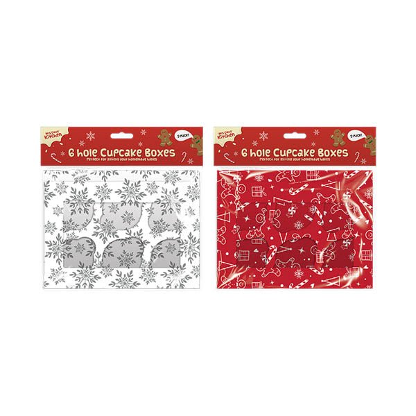 Mrs Claus 6 Hole Cupcake Boxes 2 Pack - EuroGiant