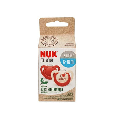 Nuk Nature Soother S2 Red 2 Pack - EuroGiant