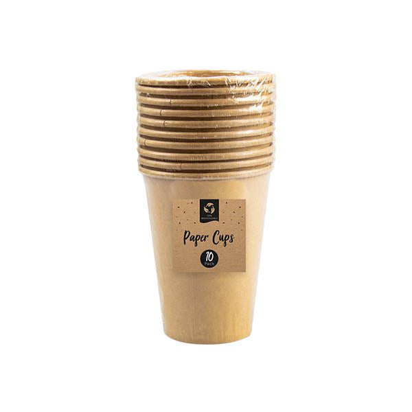 Paper Cups Biodegradable 10 Pack - EuroGiant