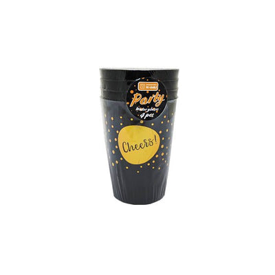 Party Water Glasses Black 4 Pack - EuroGiant
