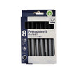 Permanent Markers Black 8 Pack - EuroGiant