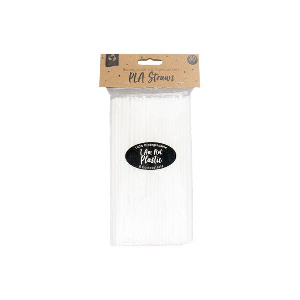 Pla Straws Biodegradable Straws 80 Pk - EuroGiant