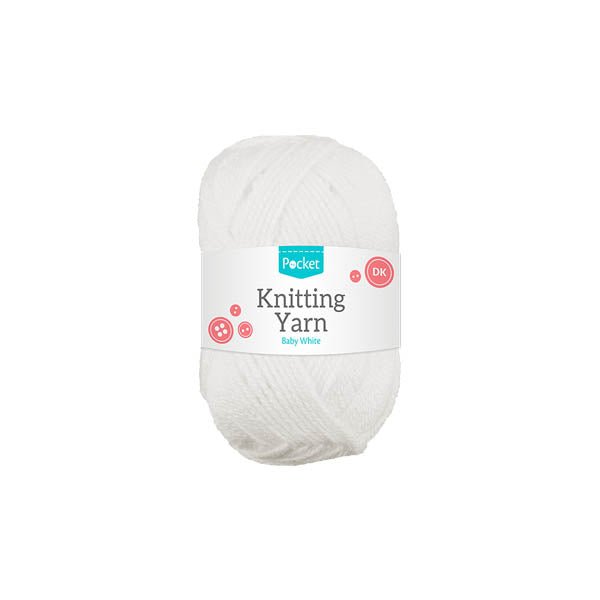 Pocket Knitting Yarn Baby White 75g - EuroGiant