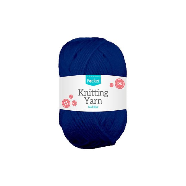 Pocket Knitting Yarn Mid Blue 75g - EuroGiant