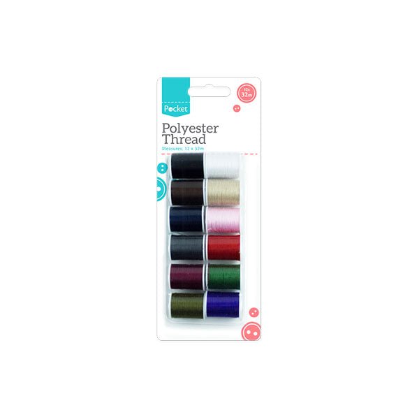 Pocket Polyester Thread 32 Metre 12 Pack - EuroGiant