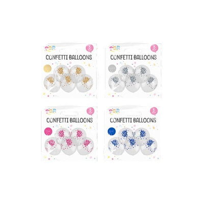 Pop Party Confetti Balloons 5 Pack - EuroGiant