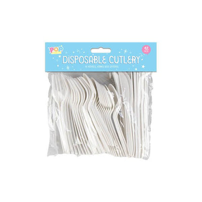 Pop Party Disposable Cutlery 48 Pack - EuroGiant