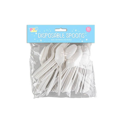 Pop Party Disposable Spoons 50 Pack - EuroGiant