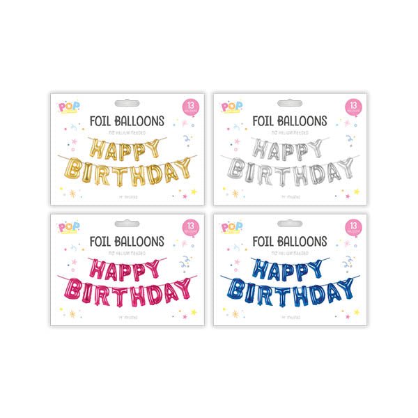Pop Party Happy Birthday Foil Balloons - EuroGiant
