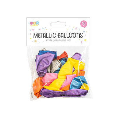 Pop Party Metallic Balloons 50 Pack - EuroGiant