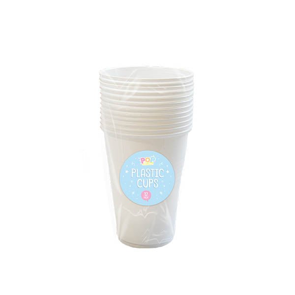 Pop Party Plastic Cups 12 Pack - EuroGiant