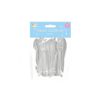 Pop Party Plastic Cutlery Set 24 Pack - EuroGiant