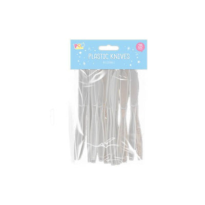 Pop Party Plastic Knives 25 Pack - EuroGiant