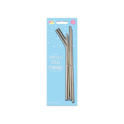Pop Party Reusable Straws Stainless Steel - EuroGiant