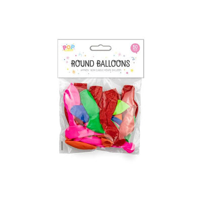 Pop Party Round Balloons 50 Pack - EuroGiant