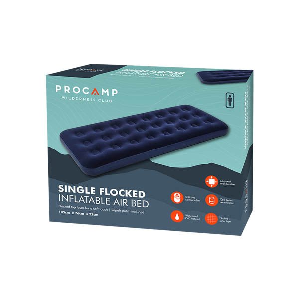 Procamp Single Flocked Air Bed - EuroGiant