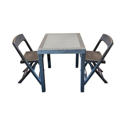 Rattan Garden Balcony/Patio Table & Chairs H72cm L65cm W78cm - EuroGiant