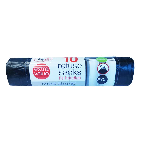 Refuse Sacks 50L Tie Handles 10 Pk - EuroGiant