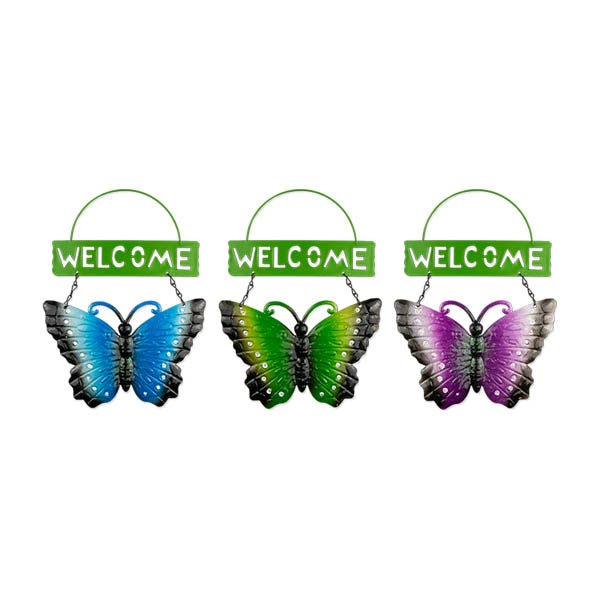 Rowan Glitter Butterfly Welcome Sign - EuroGiant