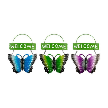 Rowan Glitter Butterfly Welcome Sign - EuroGiant