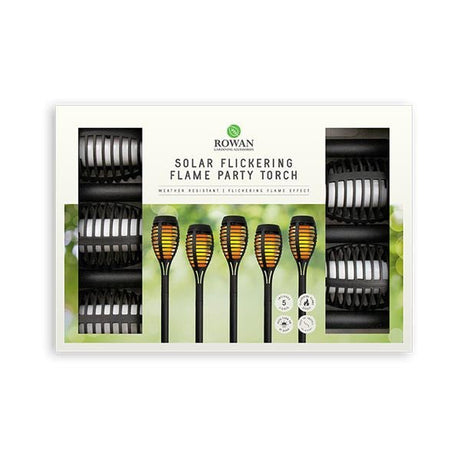 Rowan Solar Party Torch Lights 5 Pack - EuroGiant