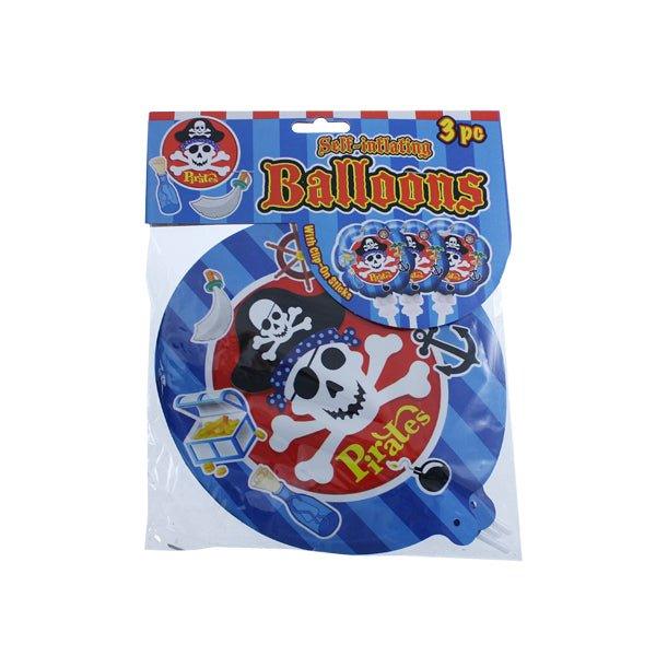 Self Inflating Balloon Pirate 3 Pk - EuroGiant