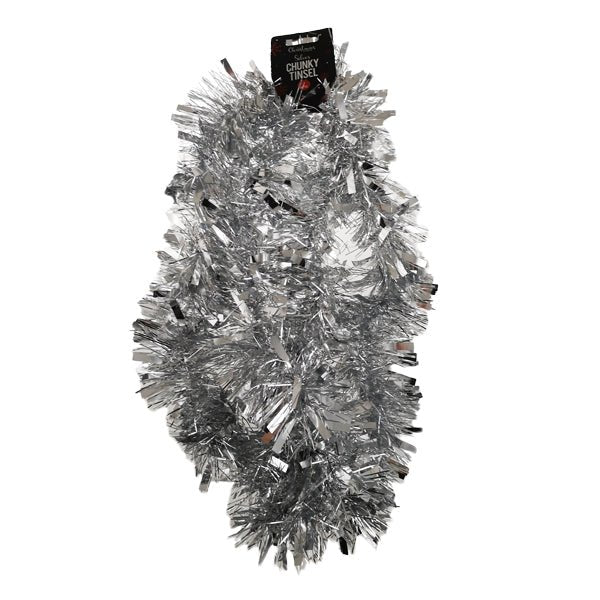 Silver Christmas Tinsel 2 Metre - EuroGiant