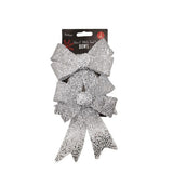 Silver & White Tinsel Bows 2 Pack - EuroGiant