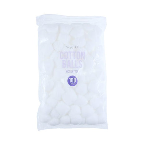 Simply Soft Cotton Wool Balls 100 Pk - EuroGiant