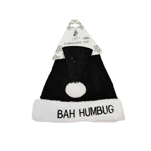 Snow White Bah Humbug Black Santa Hat - EuroGiant