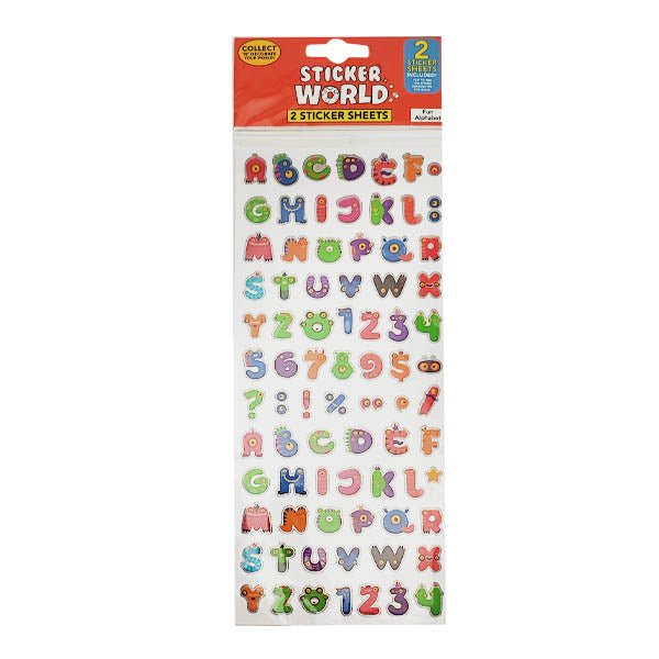 Sticker World Sheets Fun Alphabet 2 Pack - EuroGiant