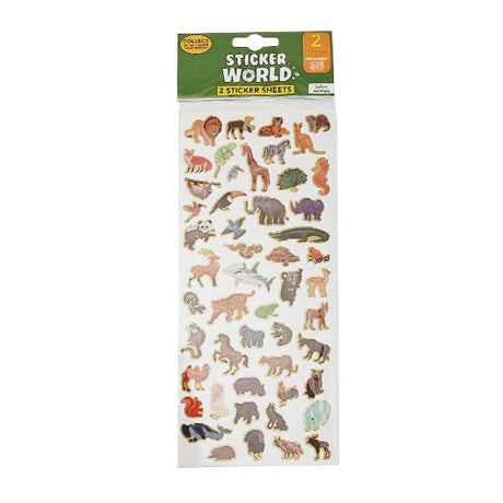 Sticker World Sheets Safari Animals 2 Pk - EuroGiant