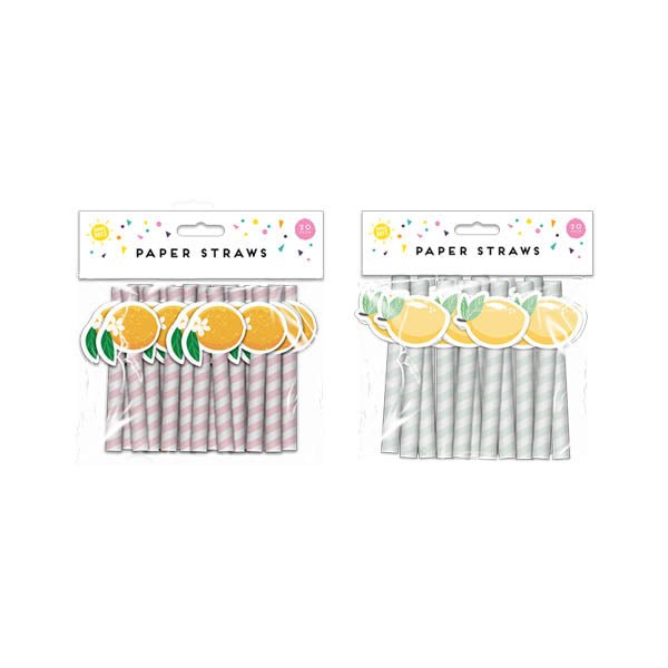 Summer Days Fruit Paper Straws 20 Pack - EuroGiant