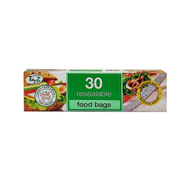 Tidy Z Food Bags Resealable 30 Pack - EuroGiant