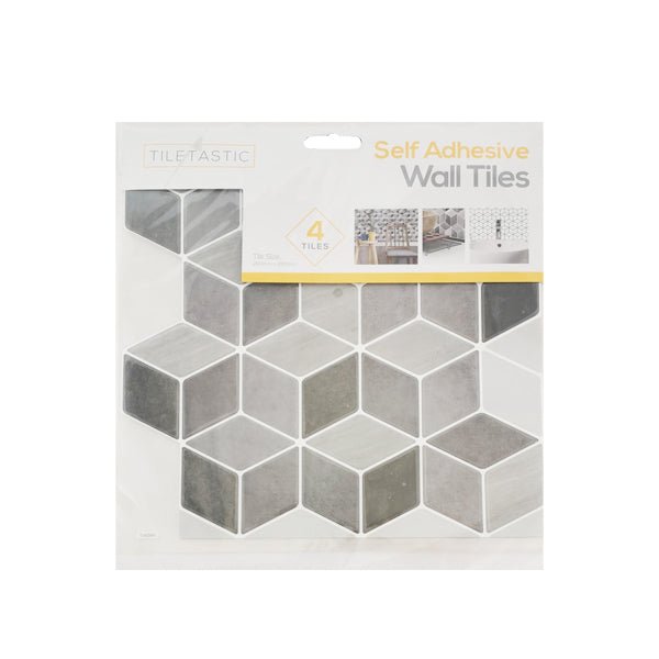 Tiletastic Grey Hexagon Tile 4 Pk - EuroGiant