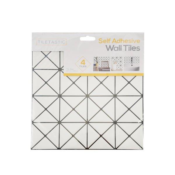 Tiletastic White Diamond Tiles 4 Pk - EuroGiant