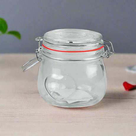 Valentines Heart Glass Jar 450ml - EuroGiant