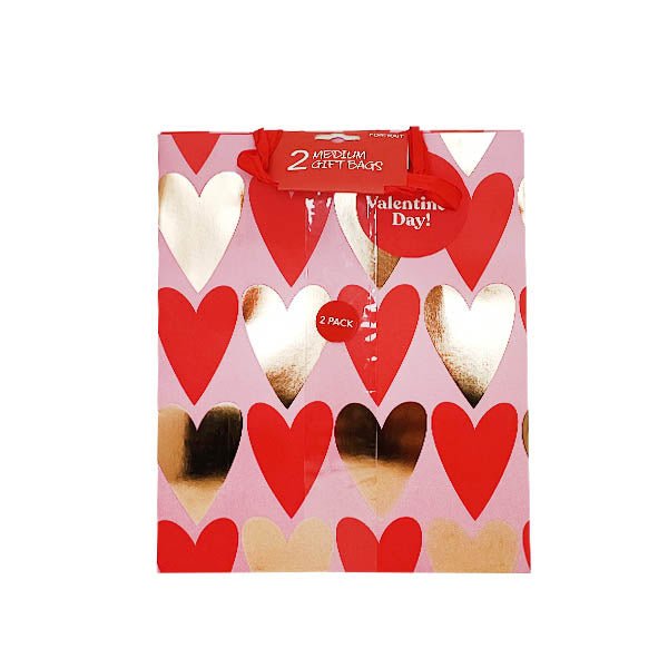 Valentines Medium Portrait Gift Bag 2 Pk - EuroGiant