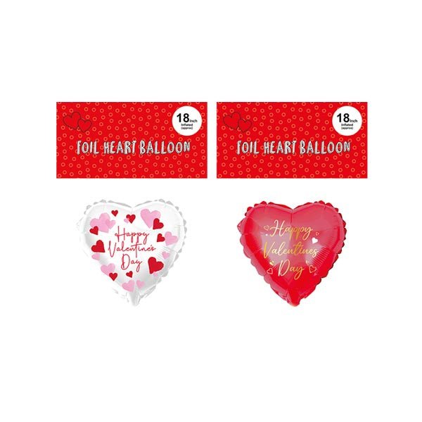 Valentines Printed Foil Heart Balloon 18 - EuroGiant