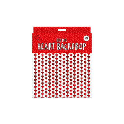 Valentines Red Foil Heart Backdrop 1x2.5 - EuroGiant