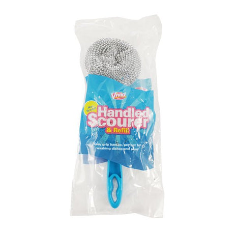 Vivid Handled Scourer & Refill Non Scrat - EuroGiant