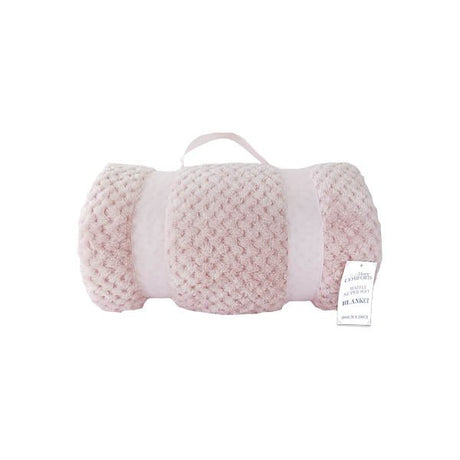 Waffle Super Blanket 200x200cm Pink - EuroGiant