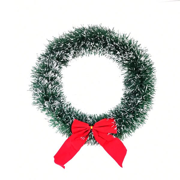 White Christmas Tinsel Wreath 12 Inch - EuroGiant